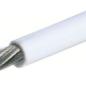 Câble souple en inox 316 gainé PVC blanc diamètre 6-9 mm vendu en couronne